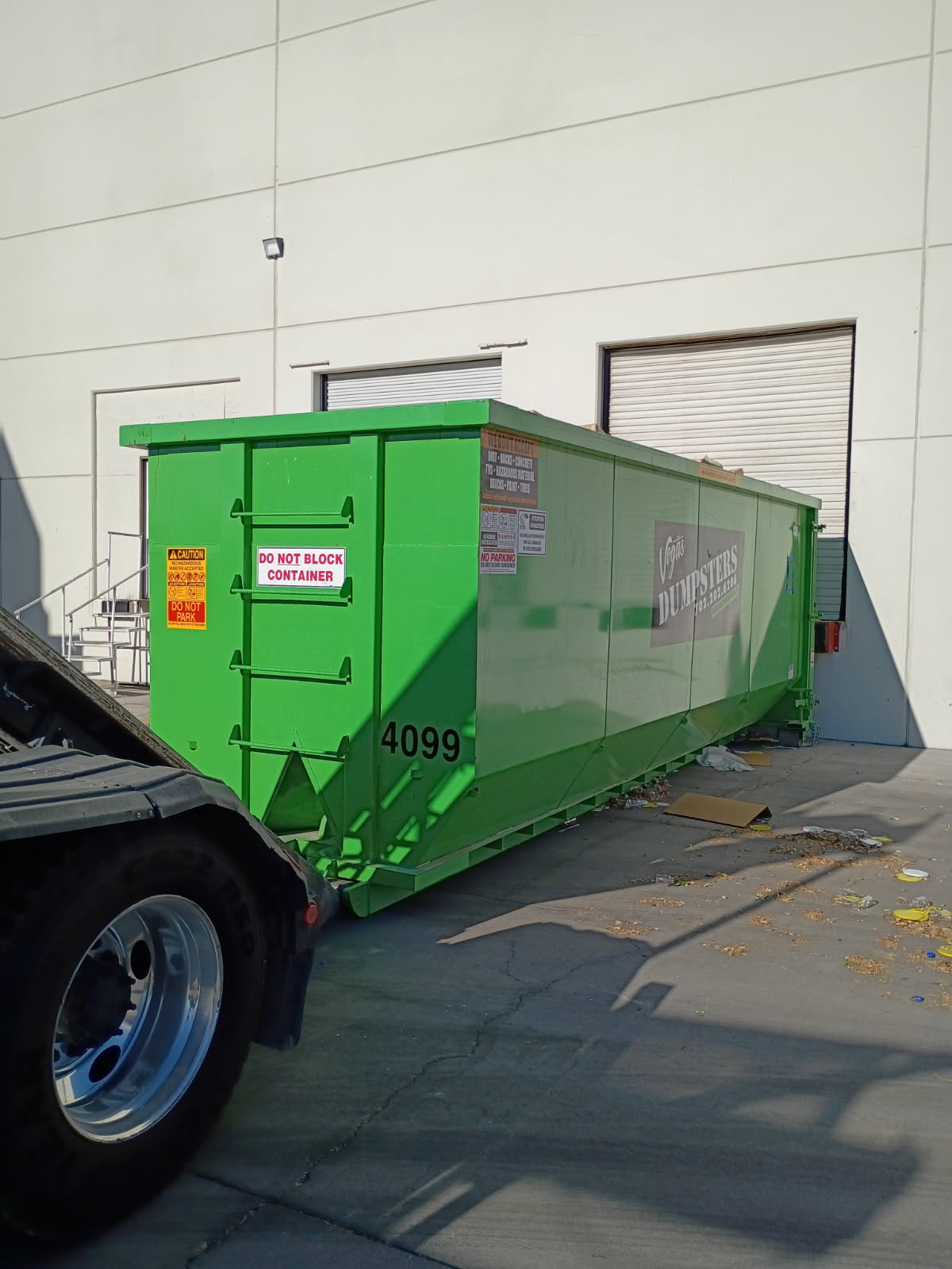 40-yard dumpster rental for a commercial construction project in Las Vegas