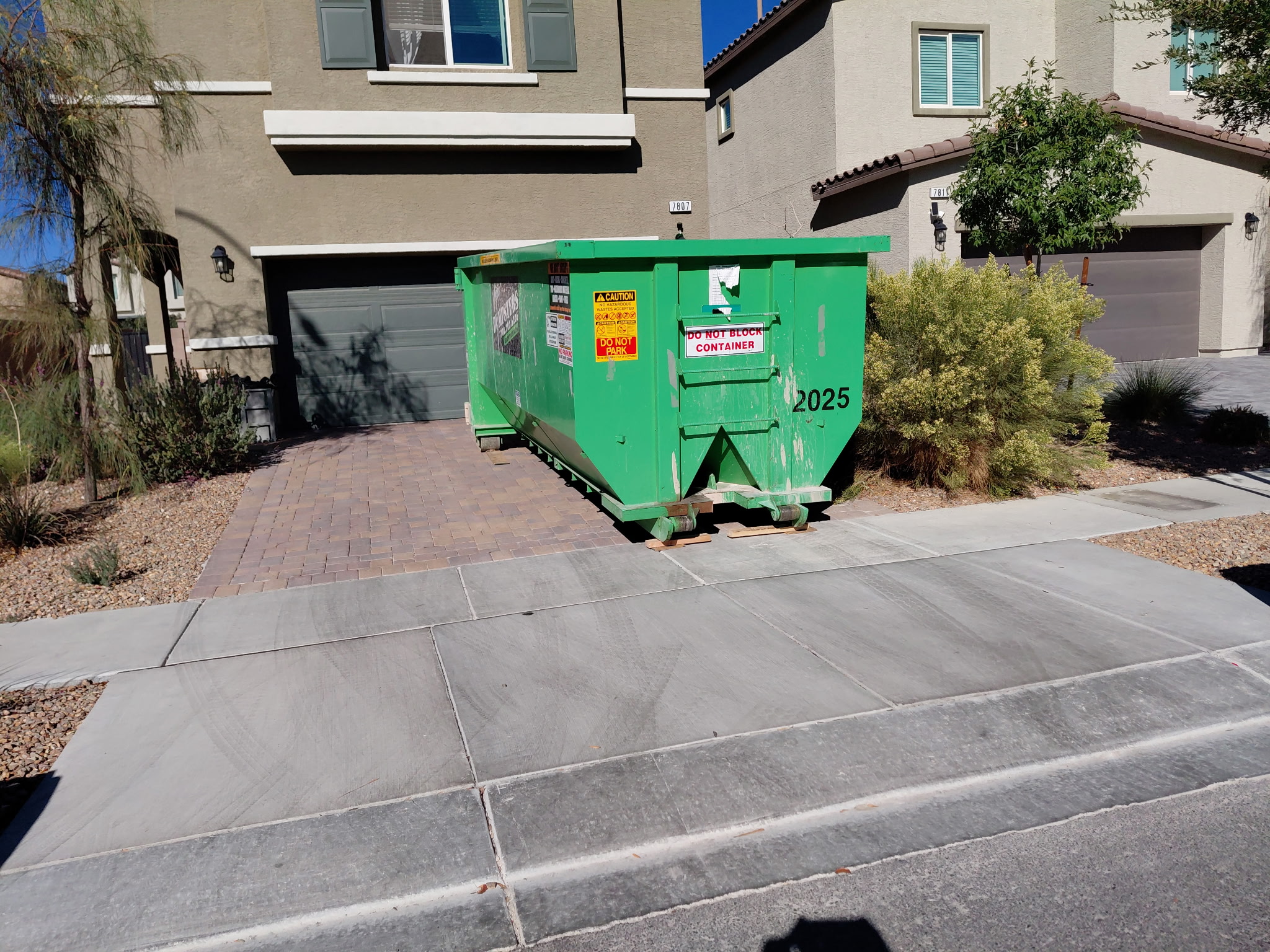20-yard dumpster rental for a Las Vegas house cleanout