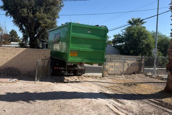 40-yard dumpster rental delivered to a North Las Vegas property for a large cleanup project