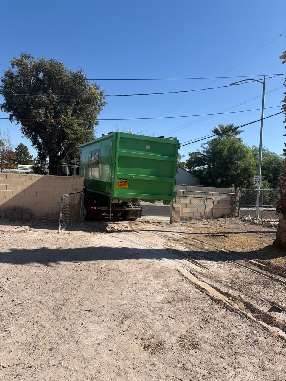 40-yard dumpster rental delivered to a North Las Vegas property for a large cleanup project