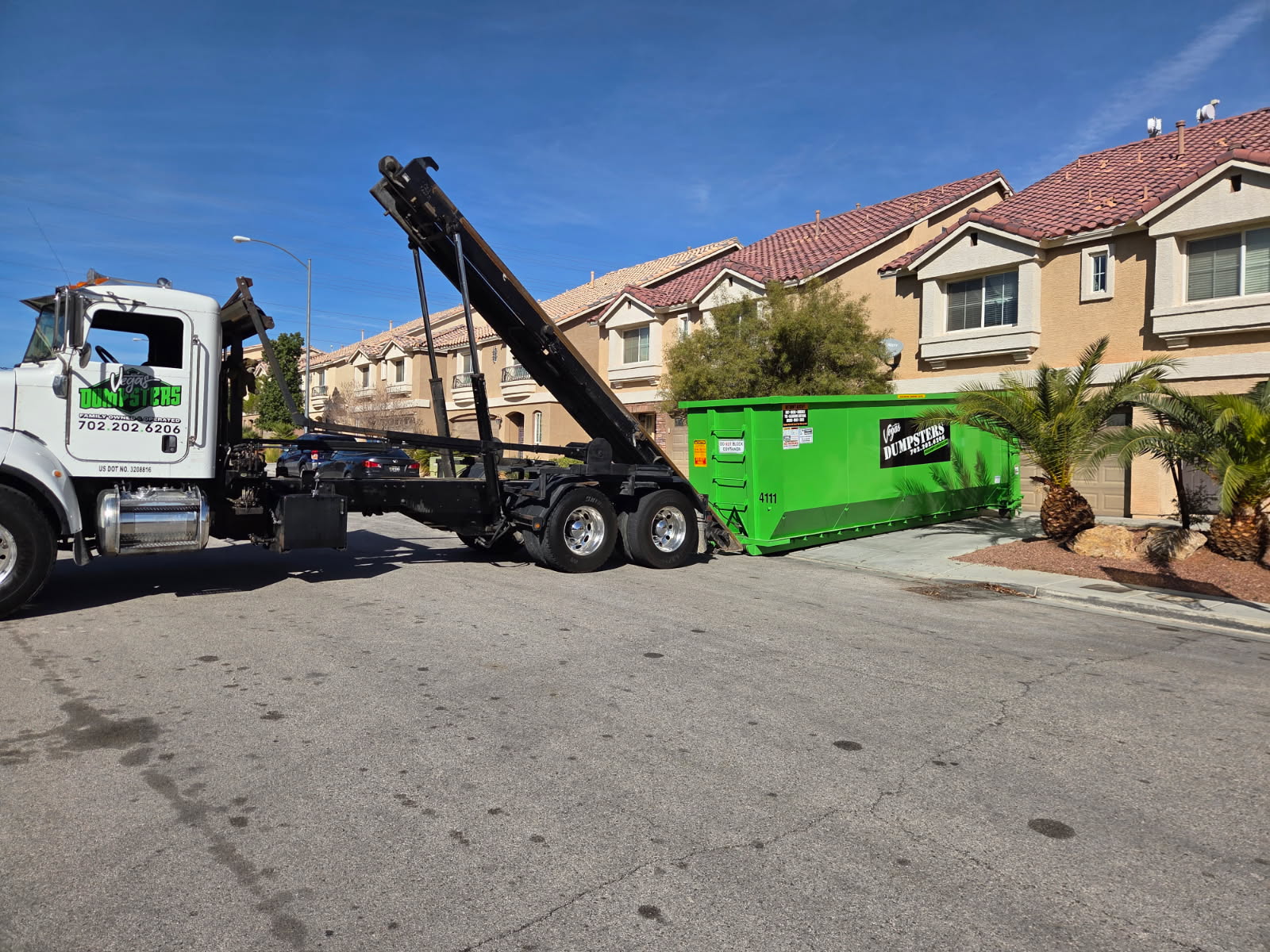 40-yard dumpster rental delivered to a North Las Vegas home for a large renovation project