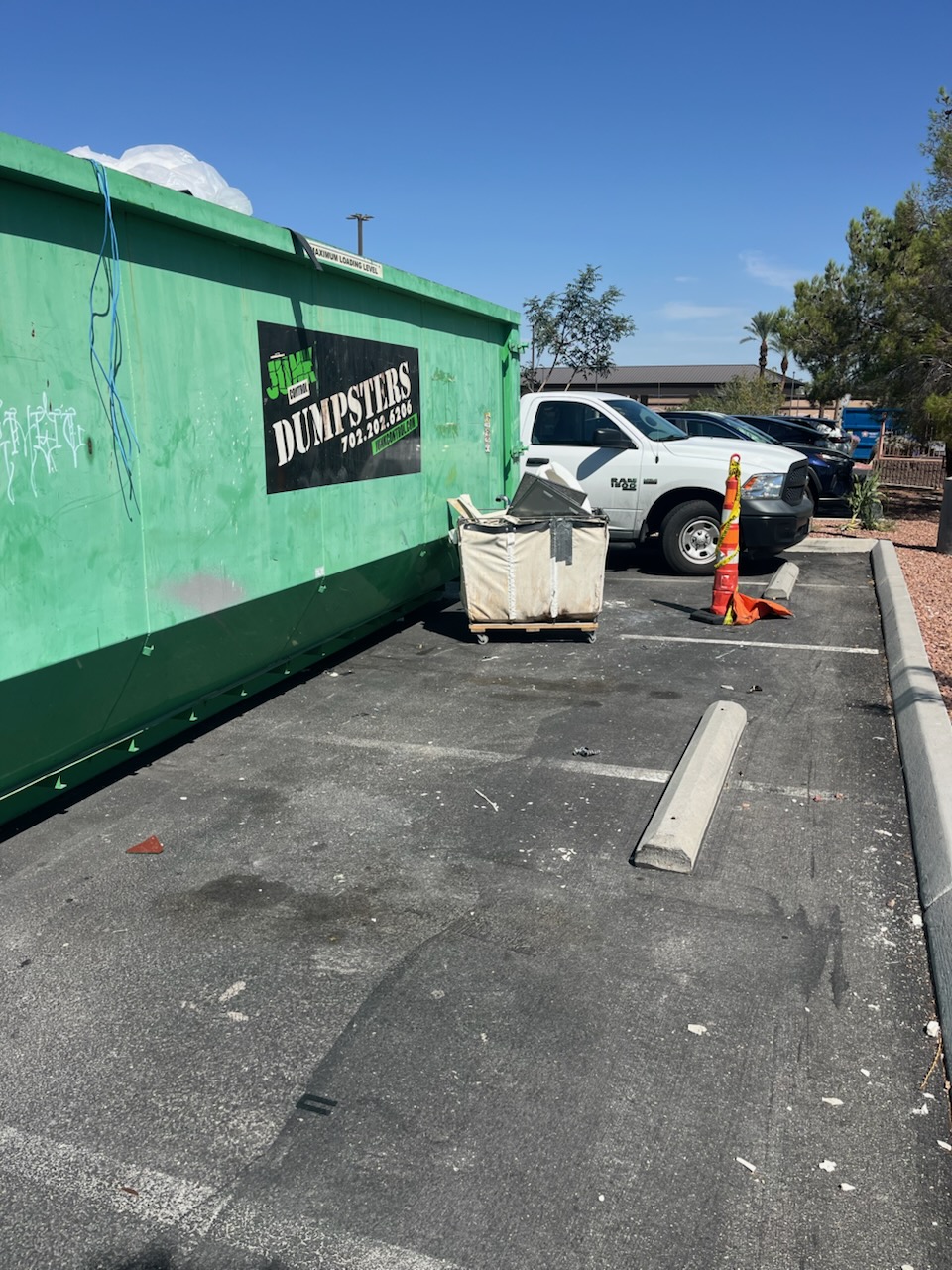 40-yard dumpster rental delivered to a Las Vegas home for a large renovation project