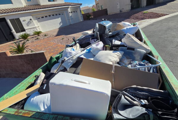 Dumpster rental delivered to a Henderson Nevada home for a cleanup or renovation project